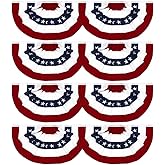 Flaglink 1.5x3Ft American Pleated Fan Flag Width Approx 90cm - US Patriotic Half Fan Bunting Flag 8 PACK