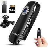 Meoilkolnm Mini Body Camera with Audio and Video Recording 1080P 64GB Motion Detection Video Recorder Wearable POV Camcorder with Magnetic Pocket Portable DV for Cycling,Pets,Walking,Travaling