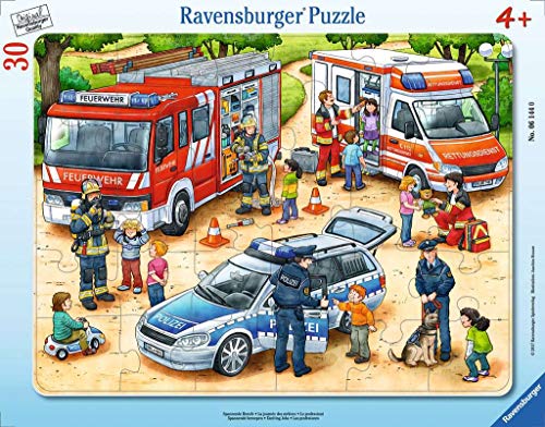 Ravensburger Kinderpuzzle - 06144 Spannende Berufe - Rahmenpuzzle für Kinder ab 4 Jahren, mit 30 Teilen, Teal/Turquoise Green