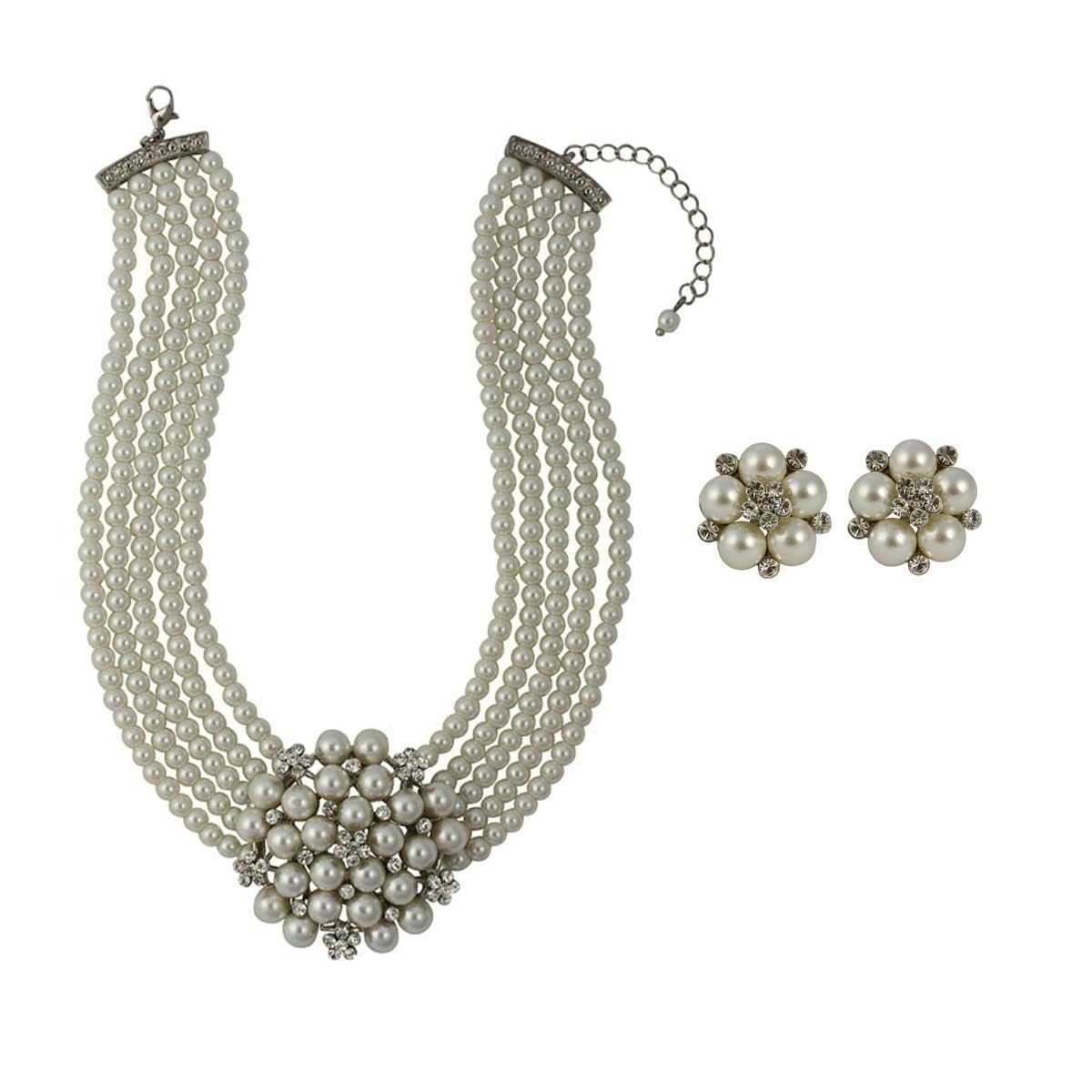 Lovett&Co. Audrey Hepburn Necklace & Audrey Hepburn Pearl Clip Earring with Gift Box