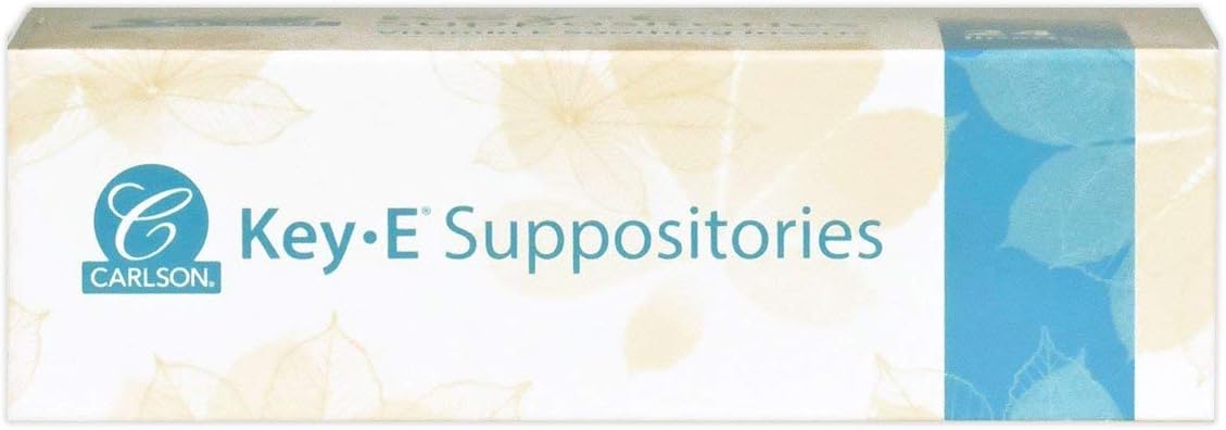 Carlson - Key-E Suppositories, 30 IU Vitamin E Suppository, Lubricates Dry Areas, Treatment for Women and Men, Vaginal & Rectal, 24 Count: Health & Personal Care