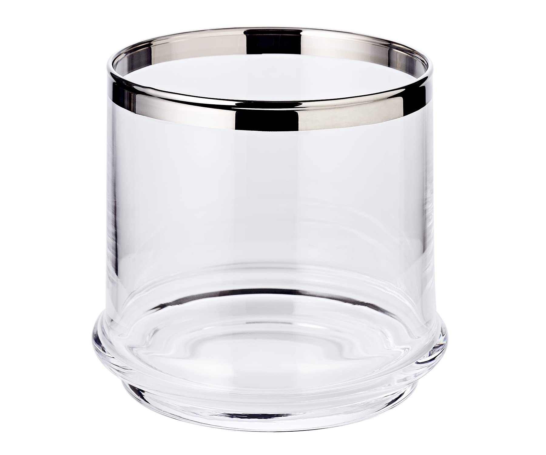 Edzard Lia storage jar (height 12 cm, diameter 14 cm), mouth-blown crystal glass with platinum rim