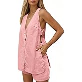 Tankaneo Womens Summer Vacation Outfits Beach Travel Cruise Resort Wear 2 Piece Short Sets Casual Tank Tops and Shorts