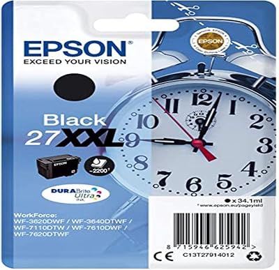 Epson T2791 27XXL Alarm Clock Black Ink Cartridge 35ml DURABrite Ultra
