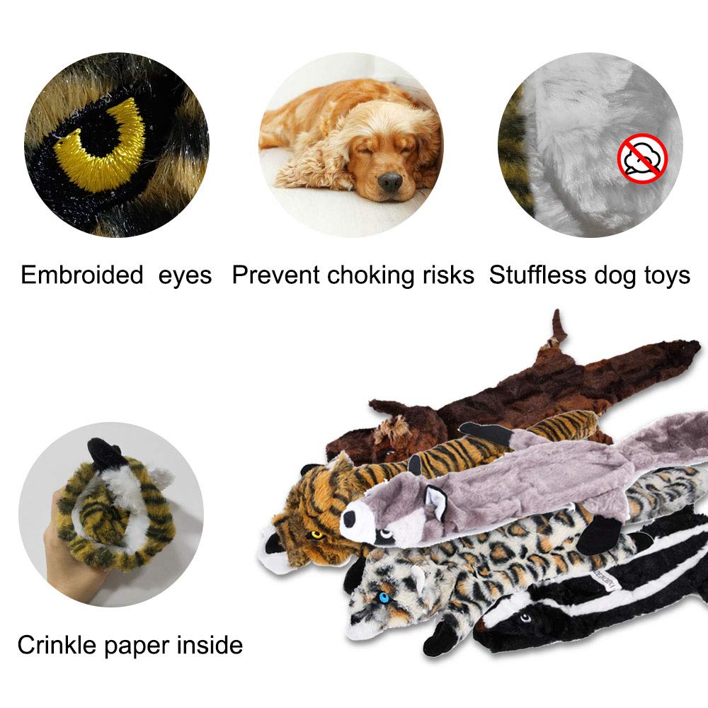 Gooswexmzl Dog Squeaky Toys - Stuffingless Dog Toys for Large Breed No Stuffing Dog Toy Set Dog Chew Toys Dog Plush Toys 5 Pack