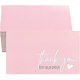 RXBC2011 Thank you for your order Card Thank you Cards Package Insert for online business Pack of 100 pink