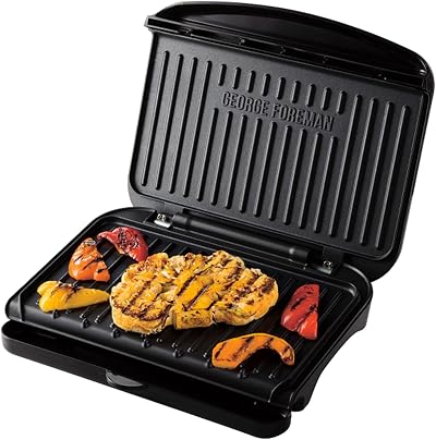 George Foreman Medium Electric Fit Grill Black 1630W Non-stick Easy Clean