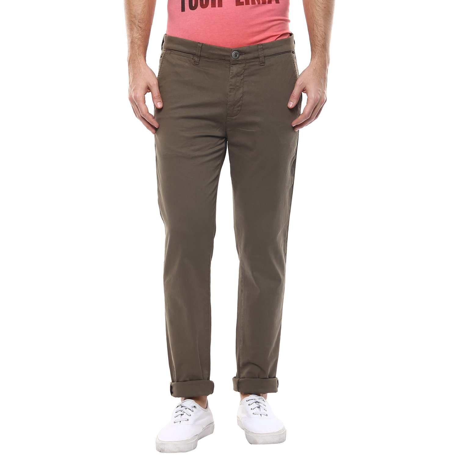spykar men's chino casual trousers