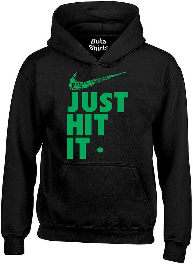 ShirtStarZone Just Hit It Funny Weed Smoking 420 Parody Unisex Hoodie