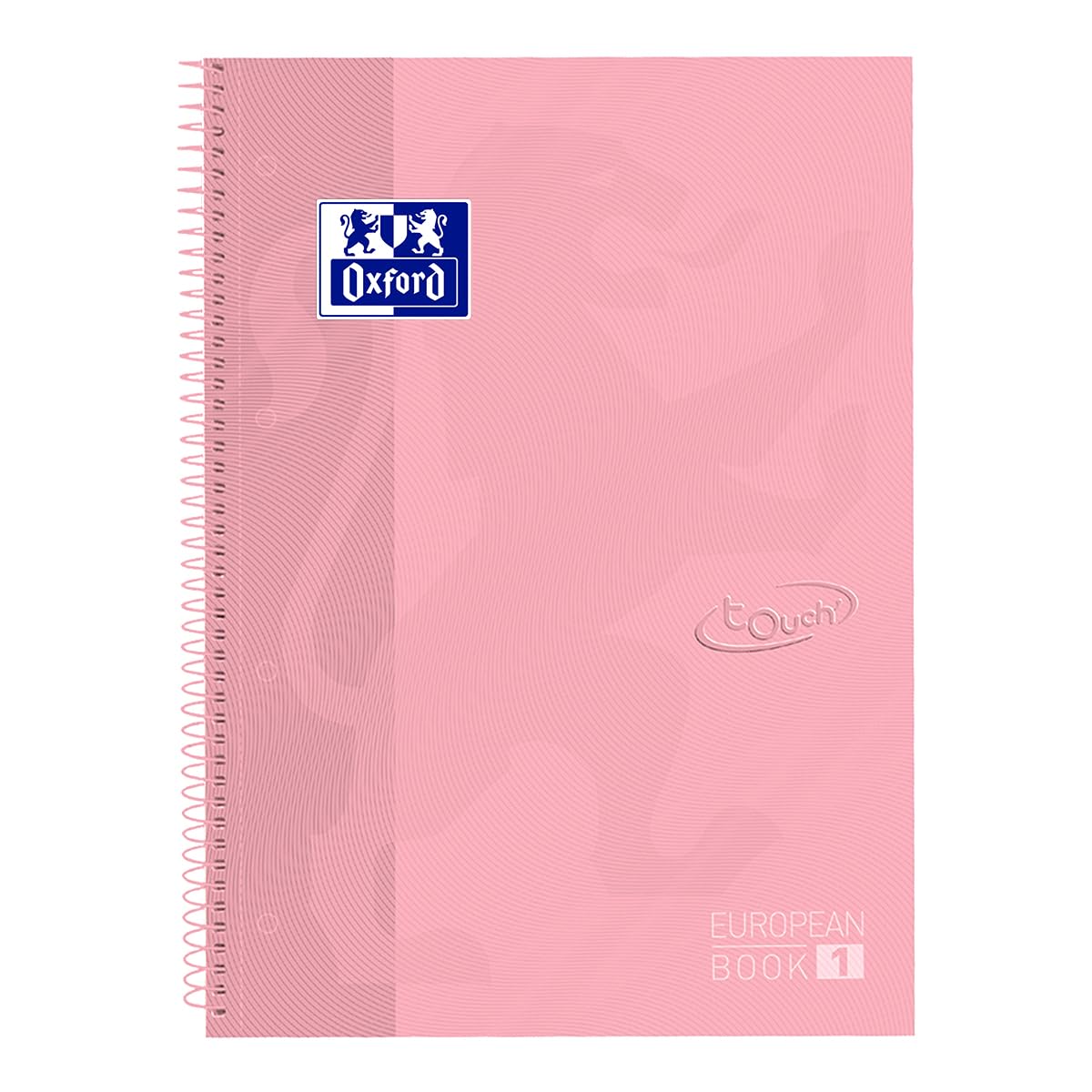 Oxford, A4+ Notebook, Microperforated, Extra Cover, 5 x 5 Grid, 80 Sheets, Europeanbook1 Touch Colour Flamingo Pastel
