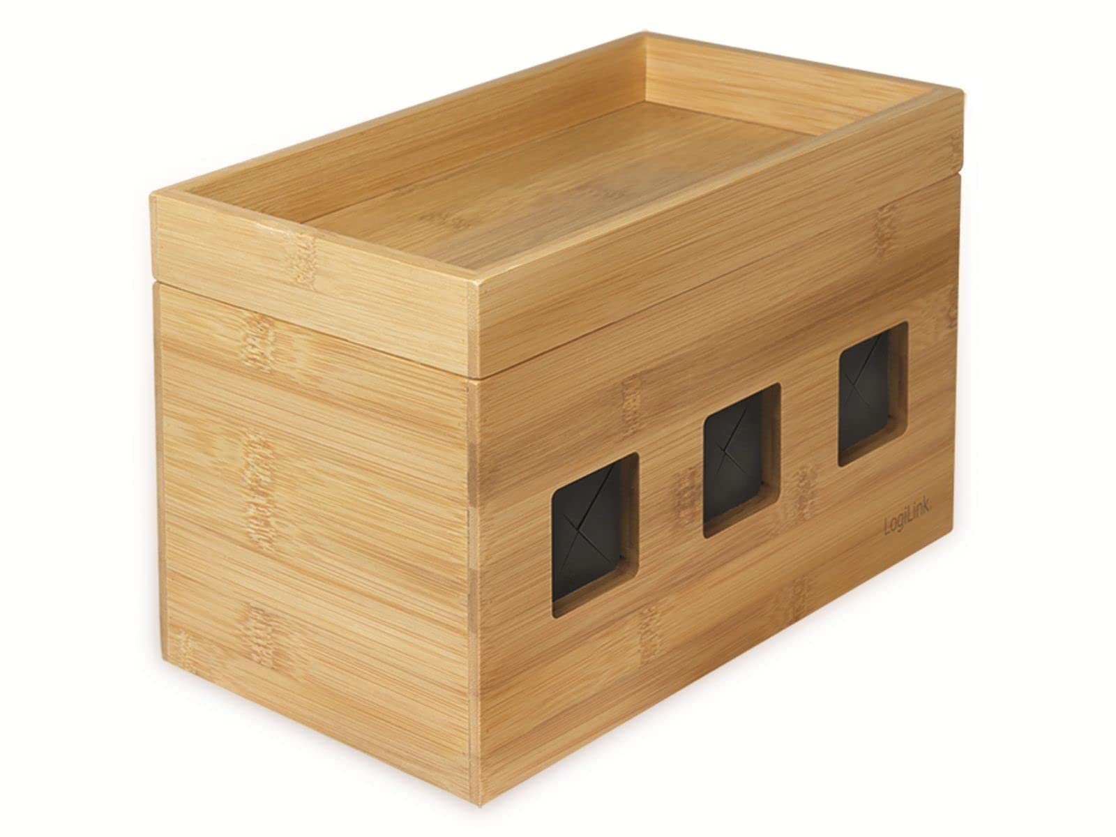 LogiLink KAB0076 Cable Box Medium 255 x 140 x 165 mm Bamboo
