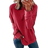 Dokotoo Women's Casual Crew Neck Sweatshirt Loose Soft Long Sleeve Pullover Tops