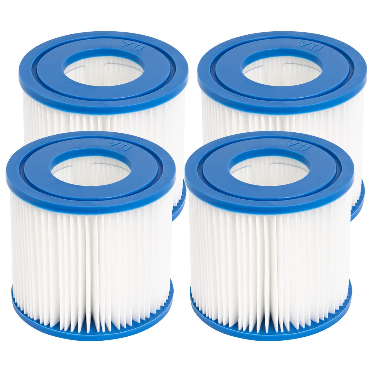 YanBan 4pcs Pool Filters Compatible with Best-way VII Cartridge Pump, for Intex Type D 58283E Hot Spring Spa Pools, 4.21 x 3.74 x 2.05''