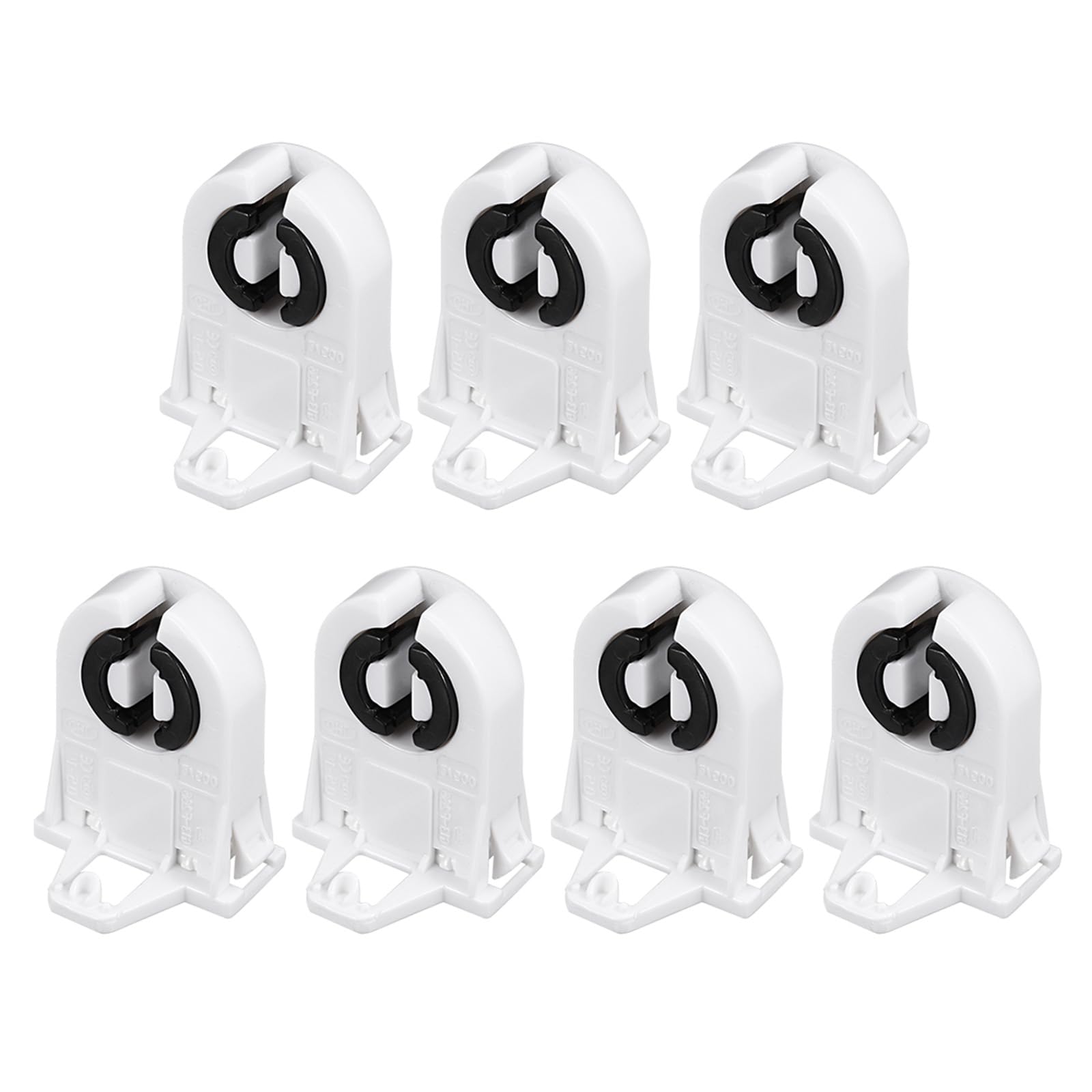 YOKIVE 7 Pcs Fluorescent Light Holder, T8 Lamp Socket G13 Base Non-Shunted Socket Light Replacement Parts, Great for Home, Office (White, 2A, AC 500V)