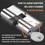 Bwintech 70mm Chrome Euro Cylinder Lock with 3 Keys Anti Pick Drilling view 4