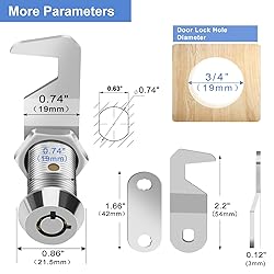 Cylinnda Tool Box Lock RV Storage Lock, 1-1/8" Cam
