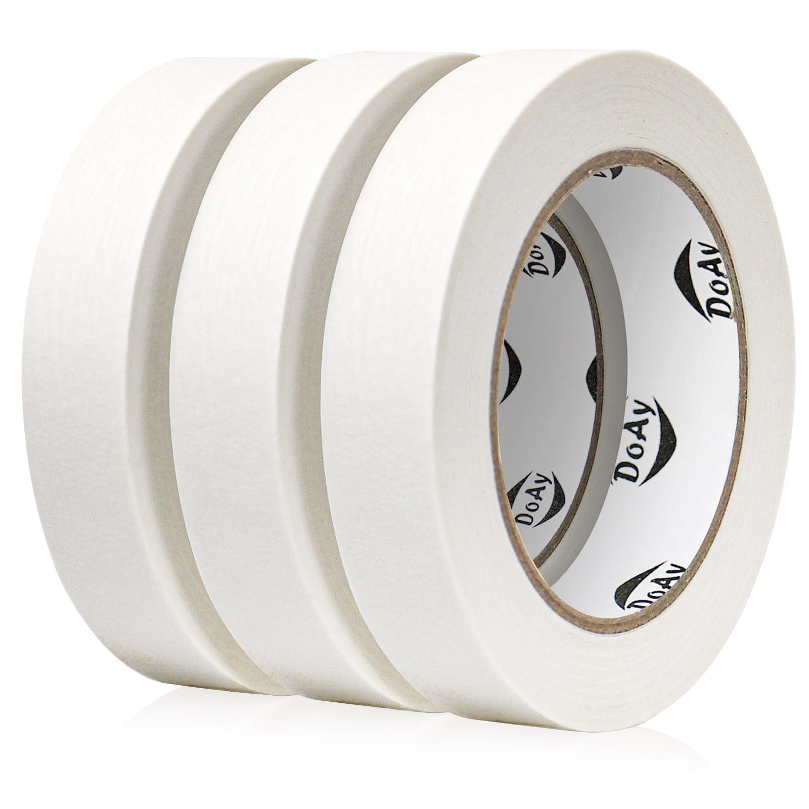 Photo 1 of DOAY 3 Pack White Painters Tape - Masking Tape 1 inch Wide - Multi-Surface, Smart Adhesion, Indoor & Outdoor Use - Paint Tape for DIY, Labeling, Art, Car, General Purpose - 270FT Total