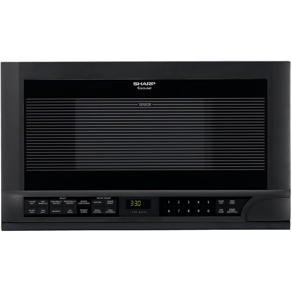 Photo 1 of Sharp R1210TY 1-1/2-Cubic-Foot 1100-Watt Over-the-Counter Microwave, Black