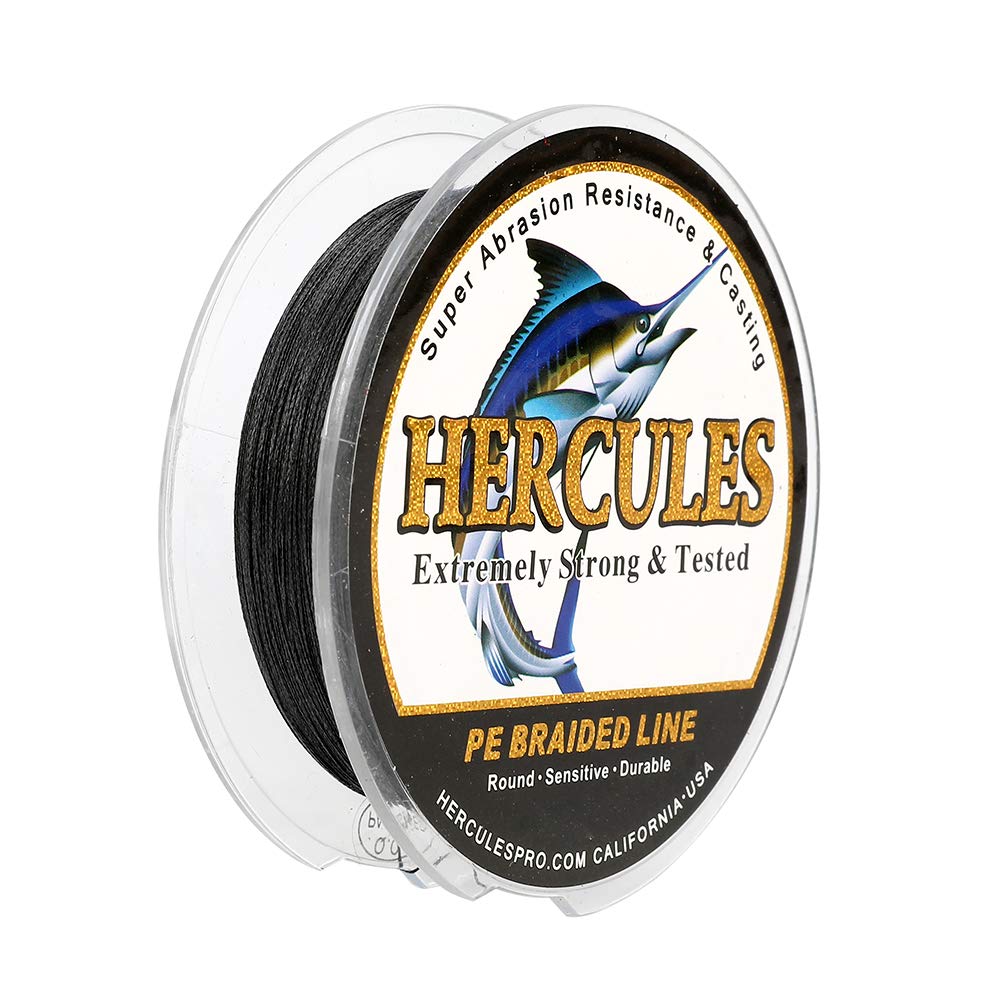 Hercules Super Strong 300M 328 Yards Braided Fishing Line 15 LB Test for Saltwater Freshwater PE Braid Fish Lines 4 Strands - Black, 15LB (6.8KG), 0.16MM — image 1