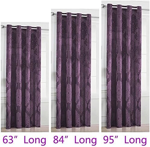 2 Panel 84 inch Long x 51 inch Wide Sheer Curtains Drapery Light Filtering Window Treatments for Baby Kids Living Room Bedroom (51 inch Wide x 84 inch Long, Purple Lavender A)
