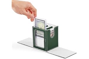 ZLCA MTG Deck Box with Commander Window Display, Trading Card Storage Box Holds 100 Double-Sleeved Cards Suitable for TCG/CCG/PTCG/EDH/Magic/Sport Cards (Green&White)