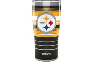 Tervis Traveler NFL Pittsburgh Steelers - Hype Stripes Triple Insulated Tumbler Travel Cup Keeps Drinks Cold & Hot, 20oz, Stainless Steel