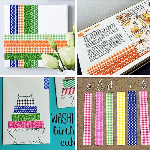 Shindel Washi Tape Set, 50 Rolls Craft Tapes Decorative Tape Adhesive Masking Tape for Scrapbooking Supplies DIY Crafts Bullet Journals 4 Different Size