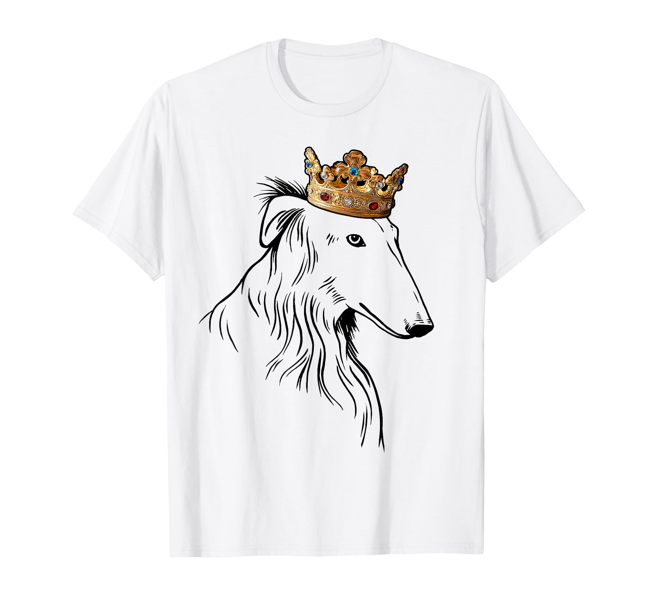 Barsoi Dog Wearing a Crown T-Shirt