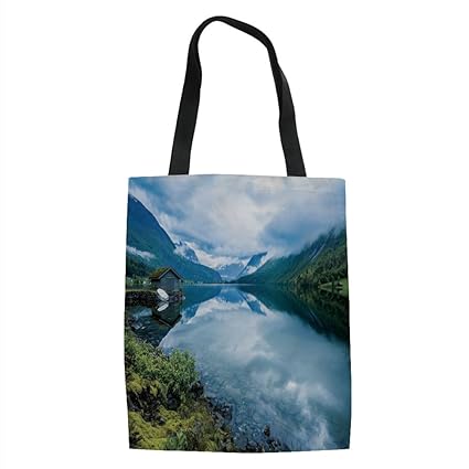 Amazon Com Iprint Nature Landscape Photography With Wooden Cabins
