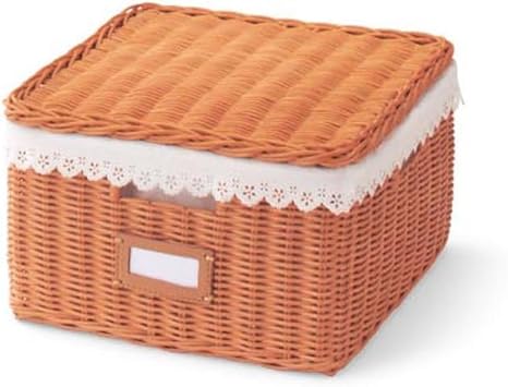 Amazon ベルメゾン かご バスケット 収納ケース ボックス フタ付き ラタン A 奥行３０cm かご バスケット オンライン通販