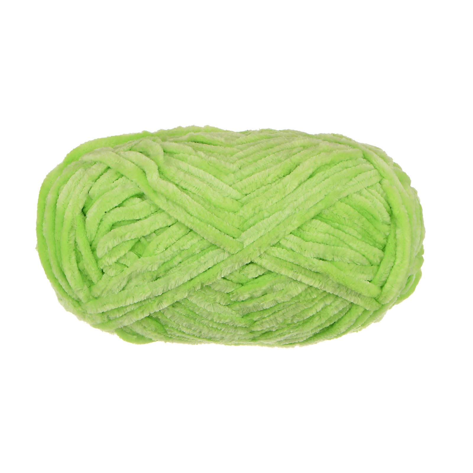 uxcell 1 Skein Velvet Yarn Chenille Yarn 100g/3.5oz 87 Yards Total Length 6# Super Bulky Polyester Soft Blanket Yarn for Knitting Weaving Bag Scarf, Green