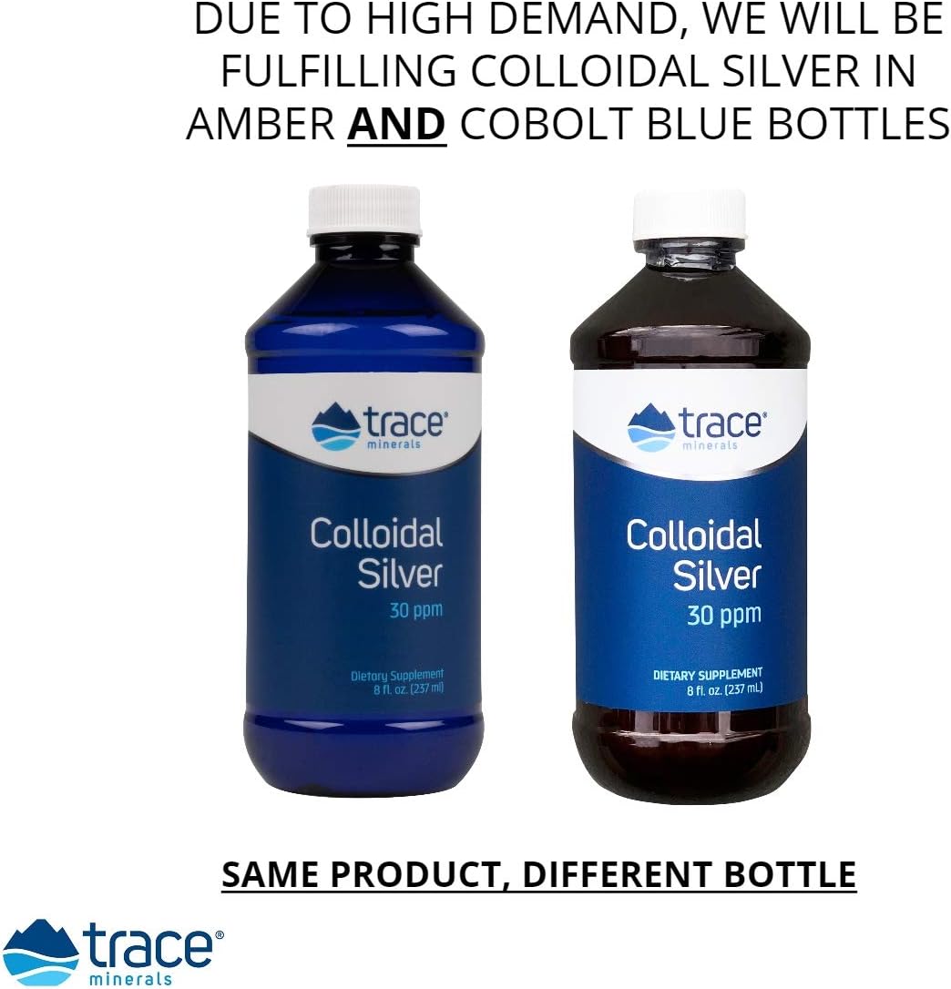 Trace Minerals Research Vegan Colloidal Silver, Bio-Active Silver Hydrosol Liquid Mineral Supplement, Natural & Pure, 30 PPM, 8 fl. Oz: Health & Personal Care