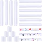 Skylety 24 Pcs White Slap Bracelets 8.7 x 1.2 Inch DIY Slap Bracelets for Kids Bulk Blank Bands Plastic Plain Snap Party Wristband for School Craft Projects Birthday Halloween Christmas Party