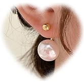 W WEILIRIAN Boho Pearl Ear Jacket Earrings Gold Pearl Drop Earrings Pearl Wedding Earrings Two Ways Front Back Earrings Jewelry for Women