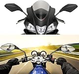 YIXUND Motorcycle Mirrors Set 7/8 inch 22mm Handlebar Clamps Universal view 2