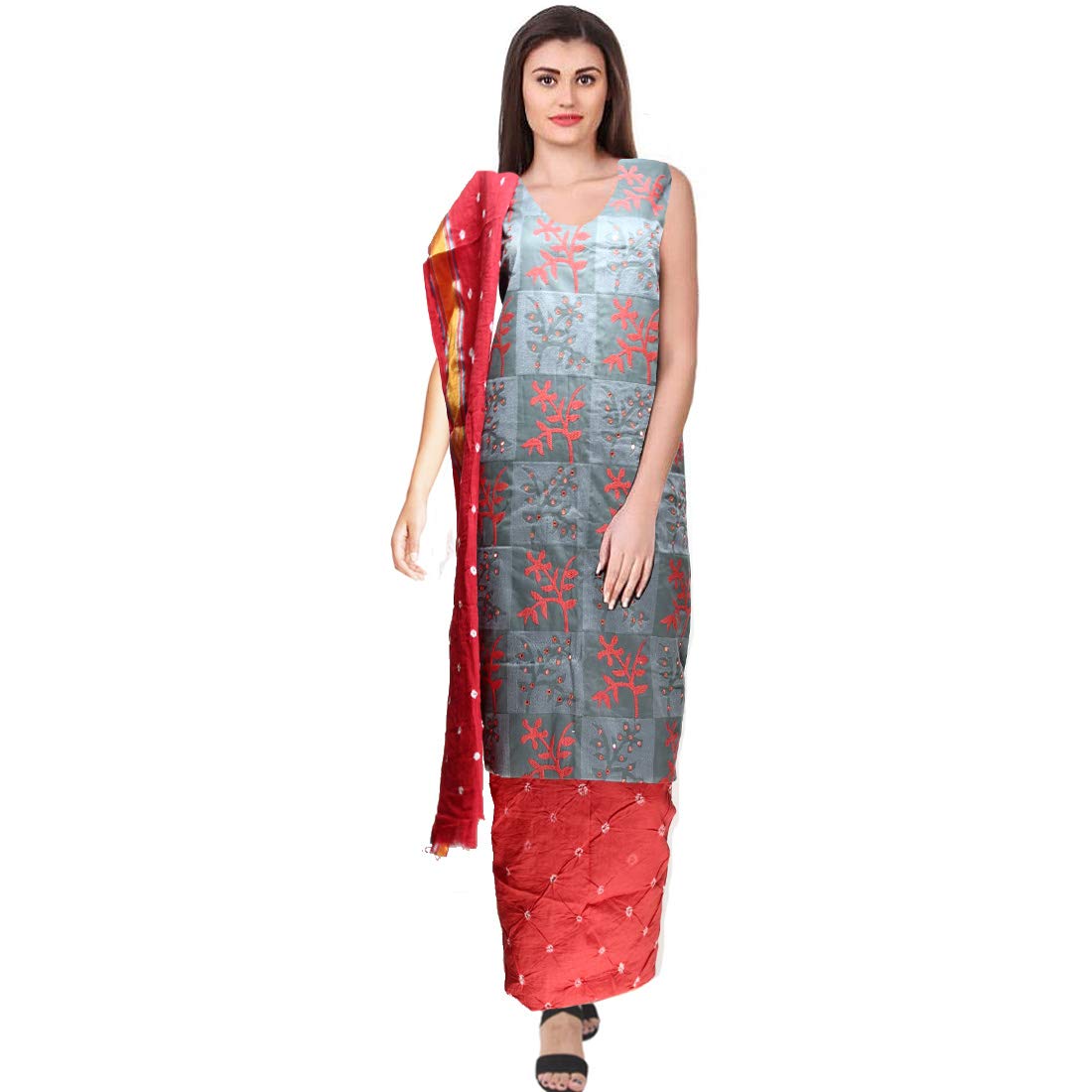 bandhani one piece dress