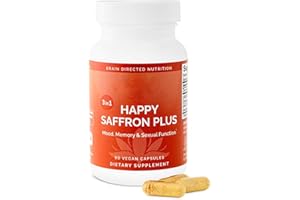 YUMOYI SPRUCE JIYIN Happy Saffron Plus - 90 Vegan Capsules with Saffron Extract, Curcumin & Zinc for Mental Focus & Rest Support - Gluten Free, 30 Servings