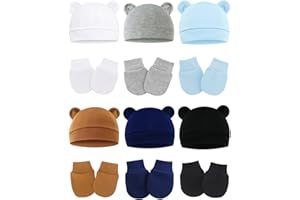 ZURLEFY Cute Baby Mittens Newborn, No Scratch Baby Boy Mittens, Baby Girl Hat Gloves for Toddlers, Infant, Newborn