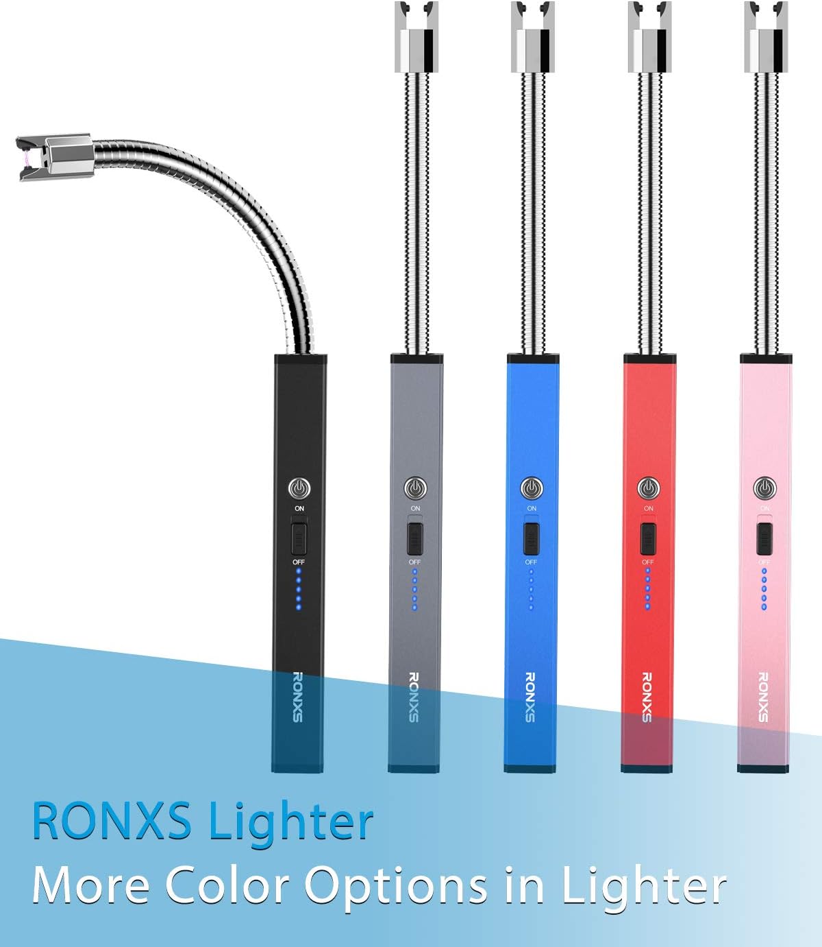 RONXS Lighters, Candle Lighter Electric Lighter Grill Lighter USB Lighter Plasma Lighter Rechargeable lighters for Candle Cooking BBQs Fireworks Camping, Multi-Color: Sports & Outdoors