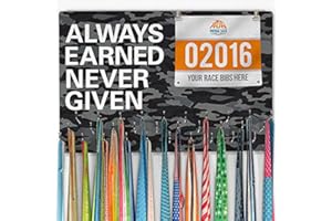 Gone For a Run Hooked on Medal Display for Runners - Medal & Race Bib Holder - Multiple Designs