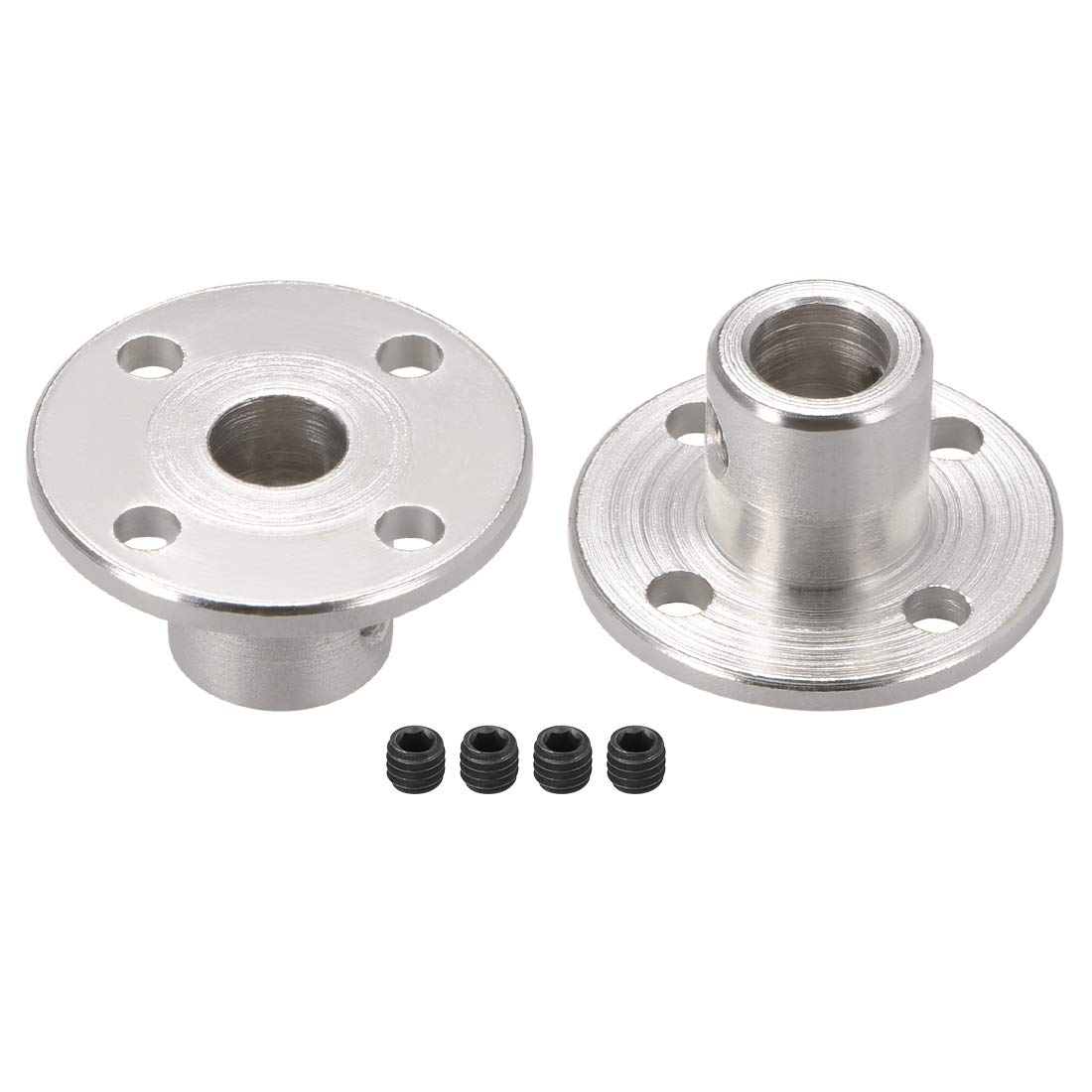 sourcing map 6mm Inner Dia H12*D10 Rigid Flange Coupling Motor Guide Shaft Coupler Motor Connector 2 PCS for DIY Parts