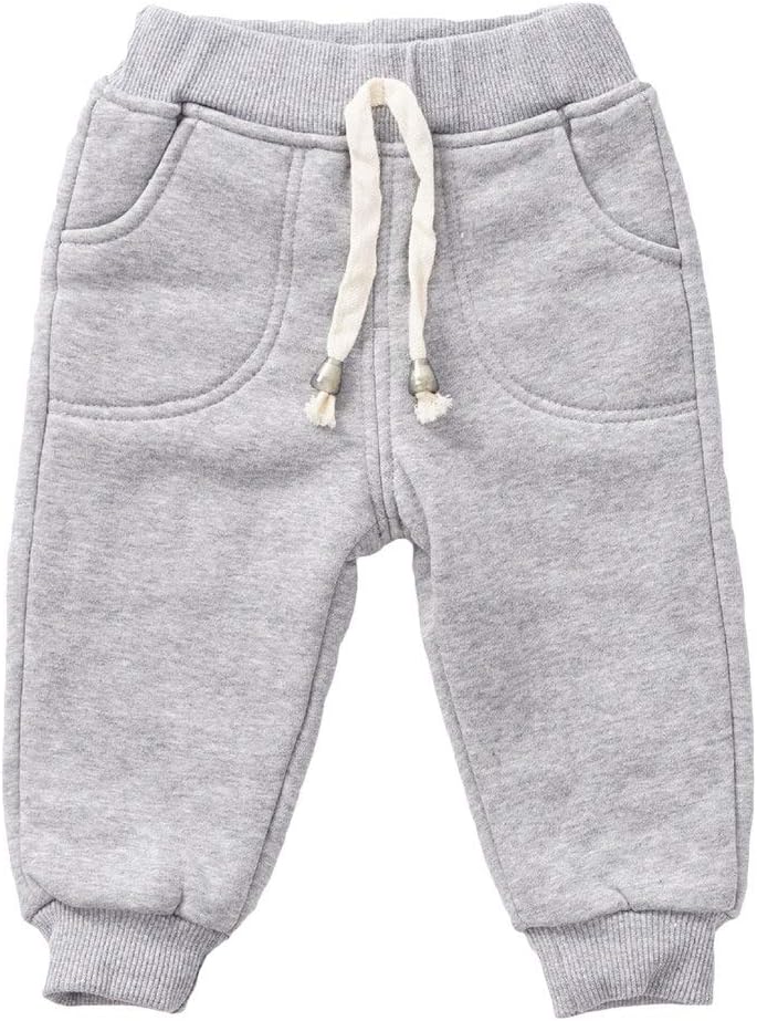 Happy childhood Baby Boys Girls Cotton Elastic Waist Pants Winter Solid Thicken Trousers Casual Sweatpants Bottoms