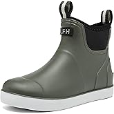 Lezzglt Women's Deck Boots, Rubber Rain Boots Chelsea Ankle Booties with Anti-Slip Sole Waterproof Fishing Shoes for Outdoor Work Garden Camping(size 8)