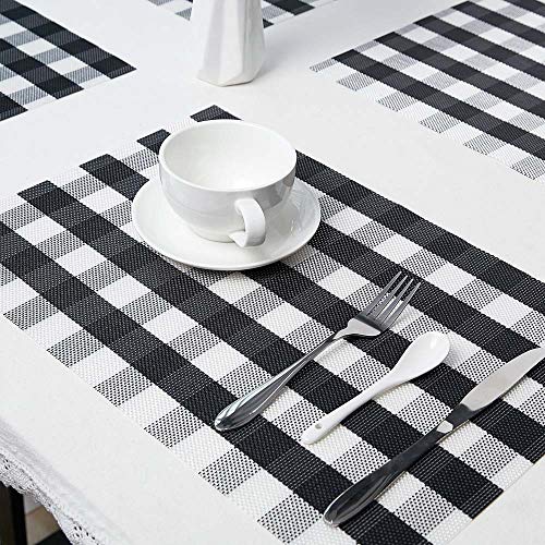 DOLOPL Placemats Buffalo Check Black and White Placemats Farmhouse
