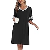 Ekouaer Women Zipper Robe Short Striped Sleeves Lightweight Robes Color Block Bathrobe Soft Sleepwear with Pockets S-3XL