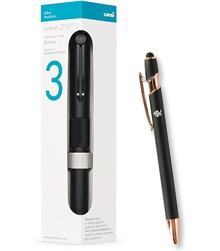 Amazon.com : ZENTO Signature Model Metallic Black Ballpoint Pen