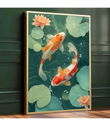 Amazon.com: Artery8 Two Japanese Koi Carp Fish Bright Watercolour