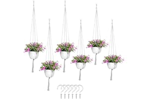 6 Pack 39.37 Inch and 31.74 Inch Plant Hanger Hangers with Hooks Tassel Planter Holder Hanging Pots for Plants Indoor Outdoor