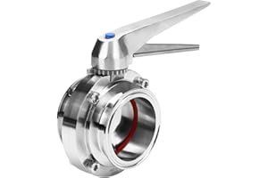 DERNORD Butterfly Valve with Trigger Handle Stainless Steel 304 Tri Clamp Clover (3 Inch Tri Clamp Butterfly Valve)