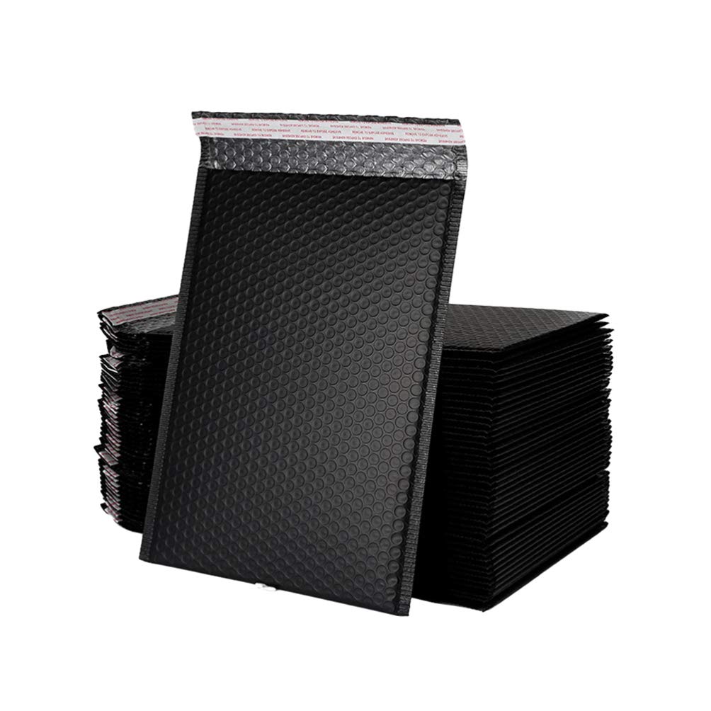 TOYANDONA 25pcs Padded Envelopes, 6x7.8 inch Waterproof Bubble Pouch Self-Sealing Bubble Bags for Shipping (Black)